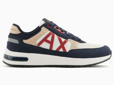 armani exchange sneakers xux090xv2761t706 navy safari red